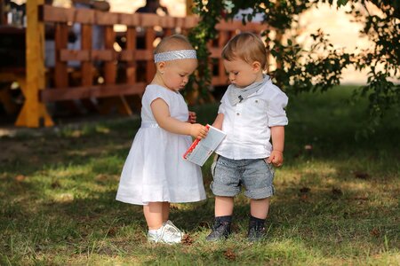 Brother sister childhood photo