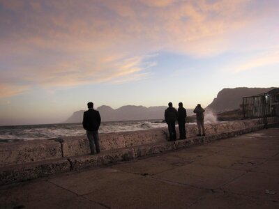 People sea waves photo