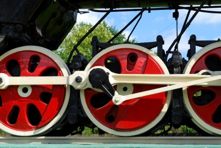 Locomotive railway wheels photo