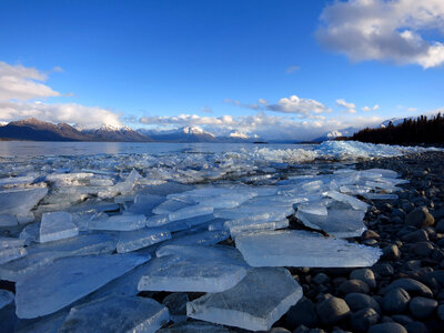 Ice Breakup on Lake Clark in Alaska photo