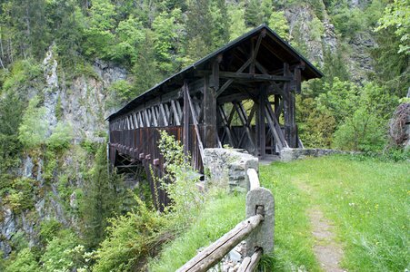 Punt Russein bridge in Disentis Switzerland