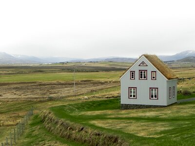 Grass green hut photo