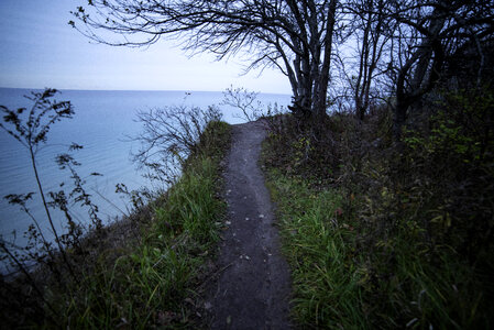 Walking to the bluff overlook