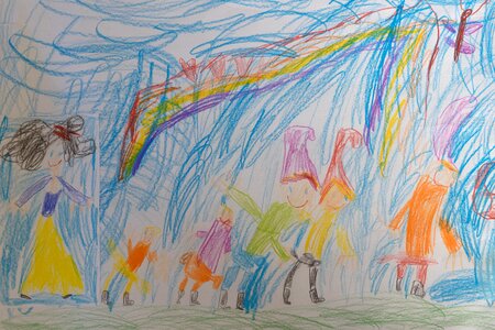 Children drawing drawing kindergarten photo