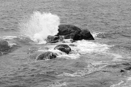 Breaking Waves on Rocks photo