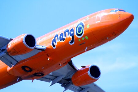 Engines orange plan aeroplane photo