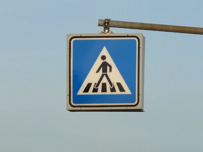 Traffic sign blue road sign photo