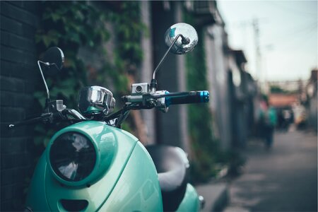 Old green motorcycle