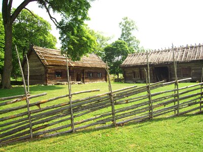 Rustic fence house photo