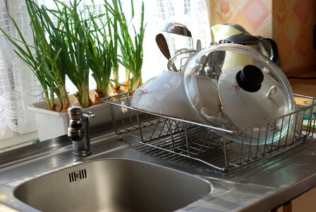 Faucet metal kitchen utensils photo