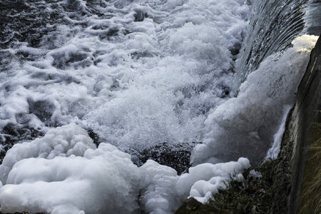 Rushing water close-up in Blanchardville, Wisconsin photo