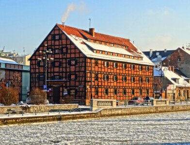 Timber framing historic building photo