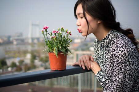 Woman asia flower photo