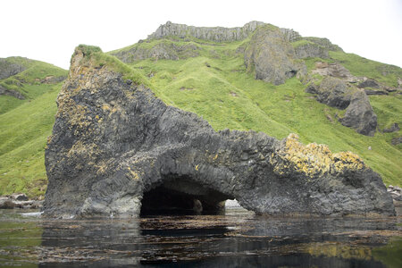 Akun Island basalt sea cave photo