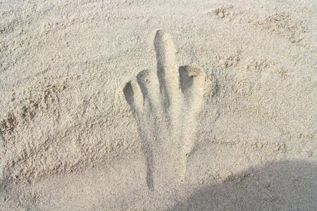 Hand sand beach sea photo