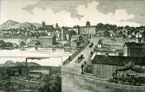 Town of Granby in 1883 in Quebec, Canada