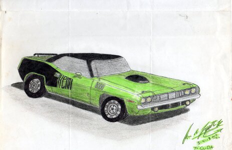 Car drawing by hand photo