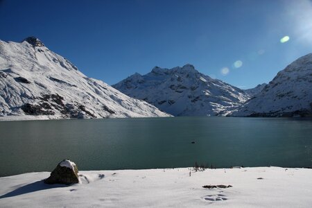 Silvretta reservoir winter