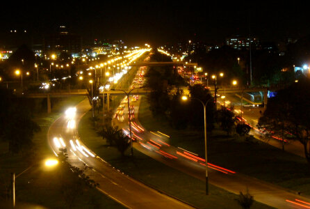 Vista nocturna de la avenida El Dorado in Bogota, Colombia