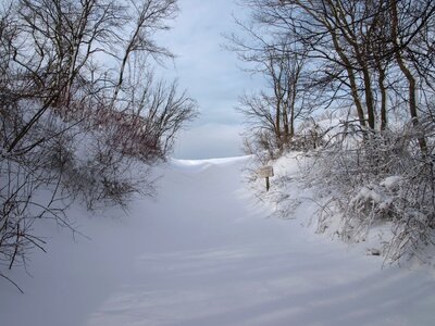 Winter at Lake Michigan Overlook photo