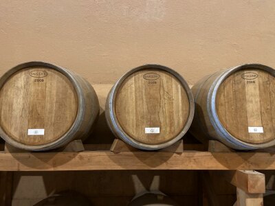 Stacked Wine barrels at the Hamyang winery photo
