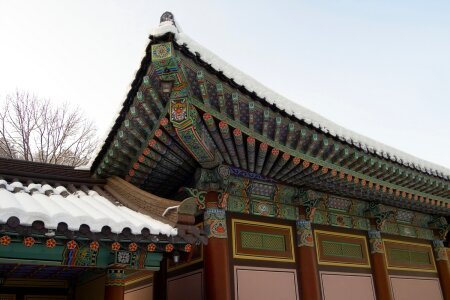 Temple in snow photo