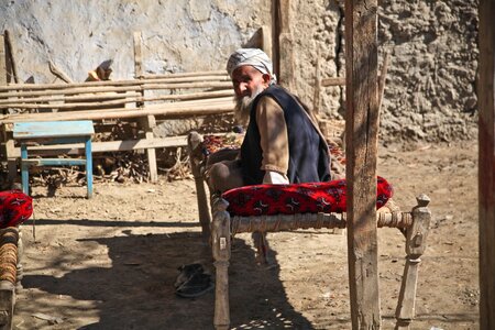 Person thoughtful turban photo