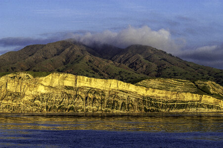 Rugged shoreline landscape of Santa Cruz Island in Channel Islands National Park, California photo