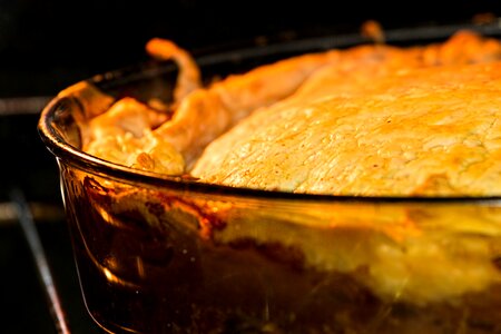 Meat Pie in Oven photo