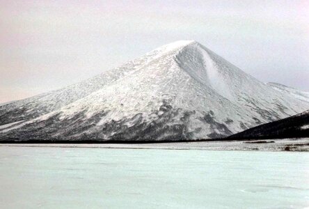 Frozen lake mountain