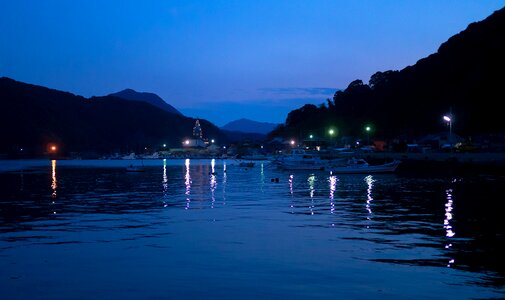 Night port sea