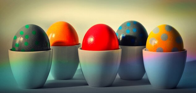 Egg cups easter egg painting color photo