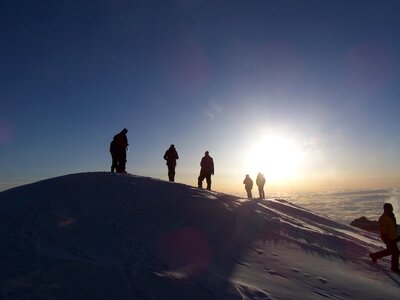 Climbers on Mt. McKinley Sunset photo