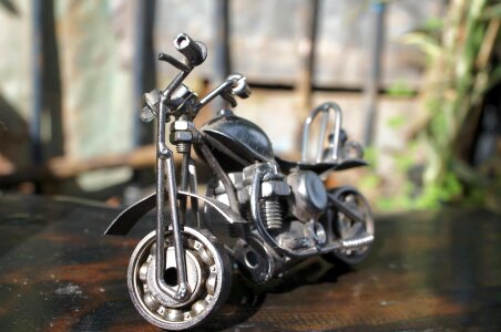 Metallic miniature motorbike photo