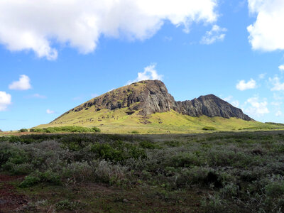 Hills in the landscape on Easter Island, Chile