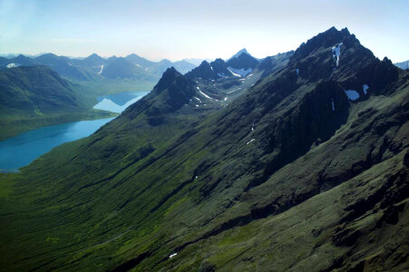 Mountains and glacial valley photo