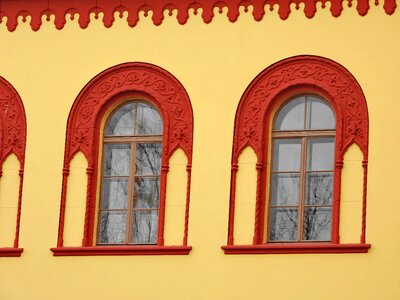 Baroque windows facade photo