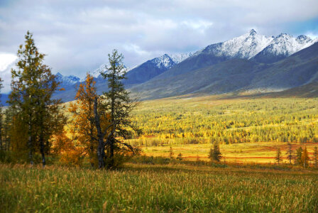 Beautiful landscape with mountains in Russia