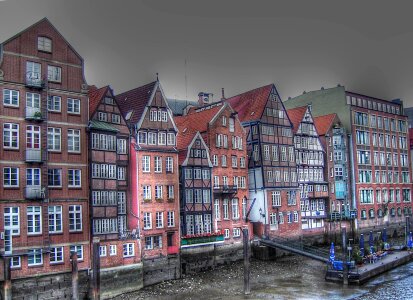 Hamburg port houses photo