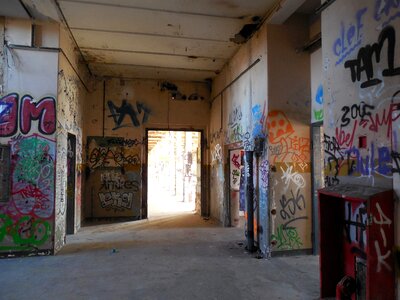 Ruins old houses factory building