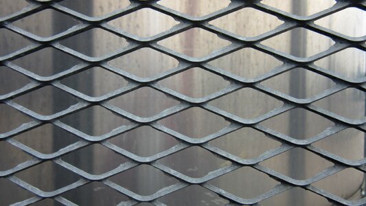Steel grid regularly pattern photo