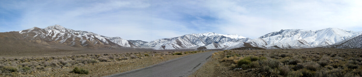Telescope and Wildrose Peaks landscape in Death Valley National Park, Nevada photo