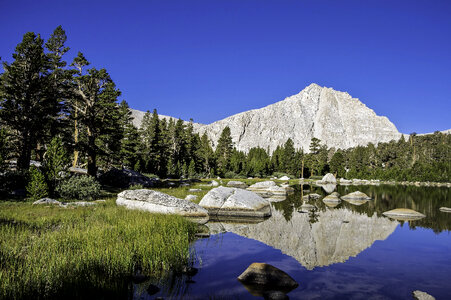 Landscape of Muir Lake in Sequoia National Park, California photo