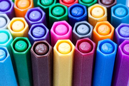 Crayons pens colorful