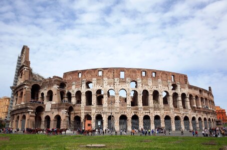 Frontal view of the Colosseum in Rome, Italy photo