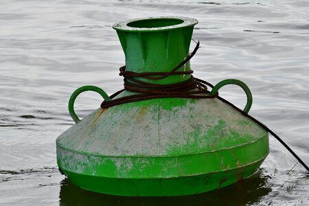 Buoy cast iron green photo