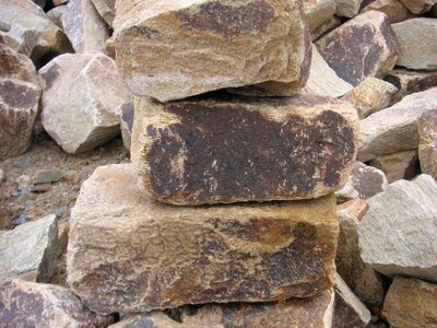 Rock pile cut stone stone