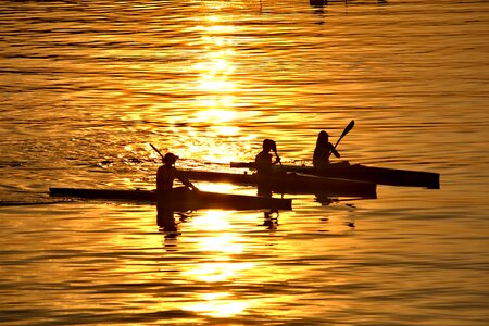 Canoe enjoyment golden glow photo