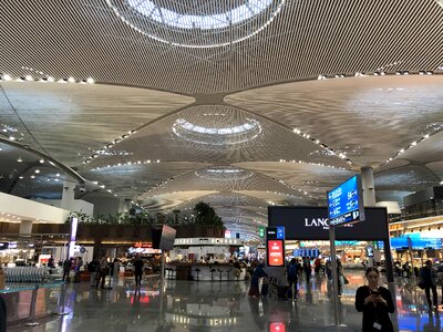 Airport interior decoration mall photo