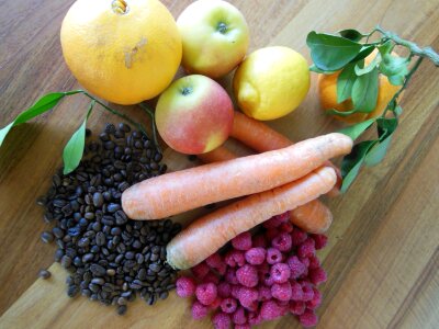 Coffee vegetables fruits